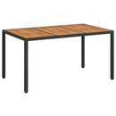 vidaXL Kerti Asztal Fekete 150 x 90 x 75 cm polirattan