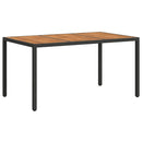 vidaXL Kerti Asztal Fekete 150 x 90 x 75 cm polirattan