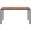vidaXL Kerti Asztal Fekete 150 x 90 x 75 cm polirattan