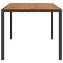 vidaXL Kerti Asztal Fekete 150 x 90 x 75 cm polirattan