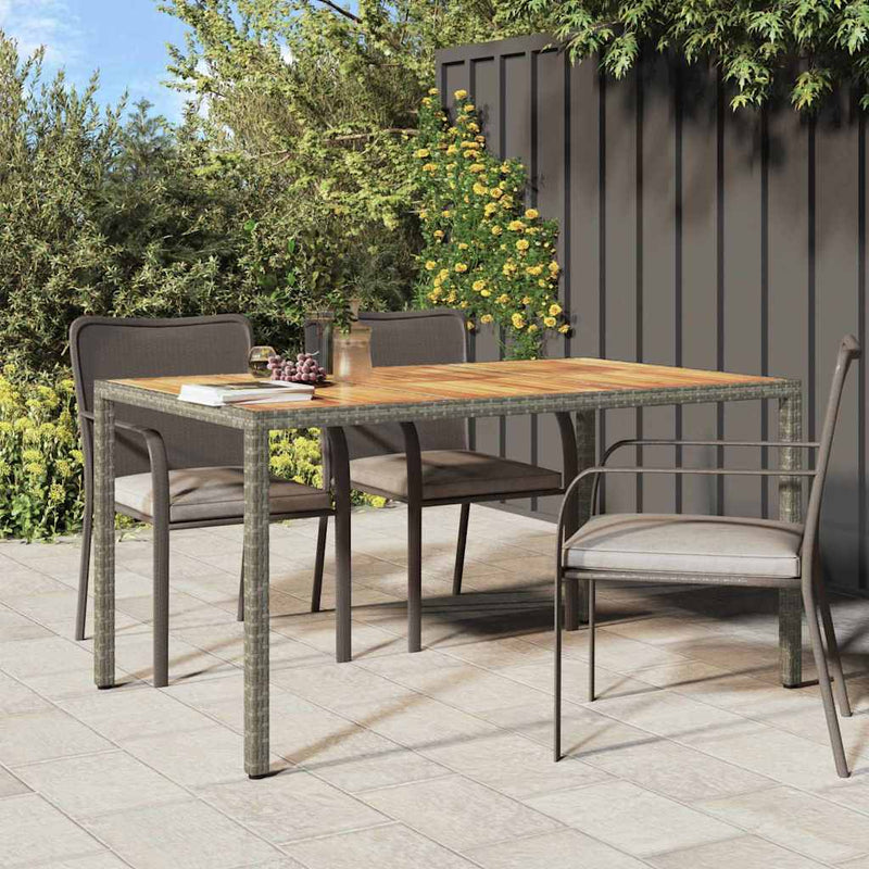 vidaXL Kerti Étkezőasztal Szürke 150 x 90 x 75 cm Poli rattan