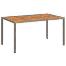 vidaXL Kerti Asztal Szürke 150 x 90 x 75 cm polirattan