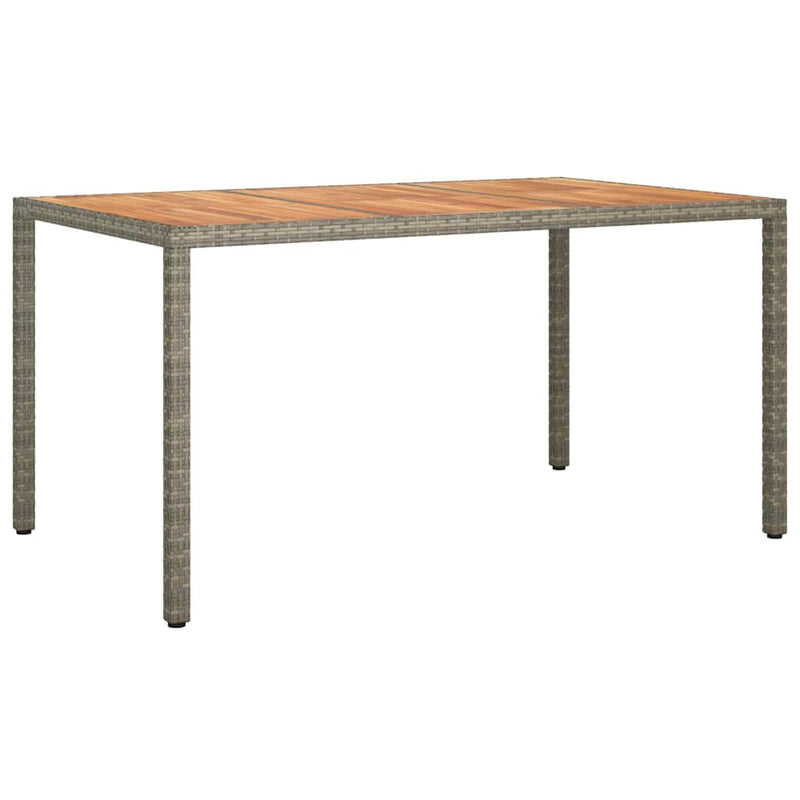 vidaXL Kerti Étkezőasztal Szürke 150 x 90 x 75 cm Poli rattan