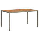 vidaXL Kerti Asztal Szürke 150 x 90 x 75 cm polirattan