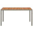 vidaXL Kerti Étkezőasztal Szürke 150 x 90 x 75 cm Poli rattan