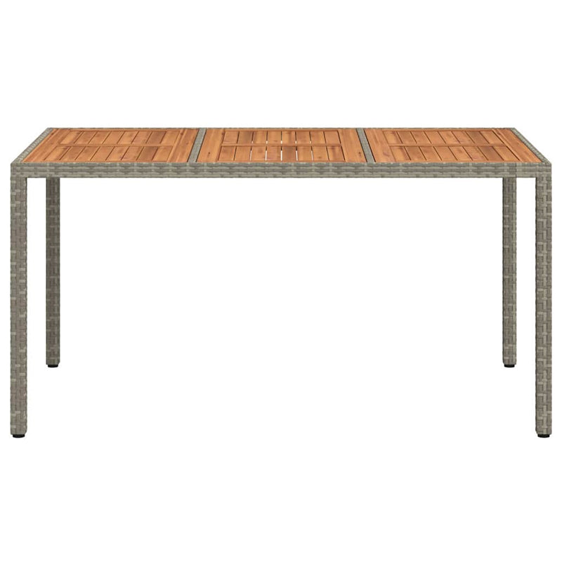 vidaXL Kerti Étkezőasztal Szürke 150 x 90 x 75 cm Poli rattan