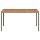 vidaXL Kerti Asztal Szürke 150 x 90 x 75 cm polirattan