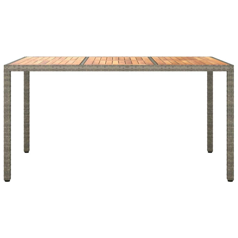 vidaXL Kerti Étkezőasztal Szürke 150 x 90 x 75 cm Poli rattan