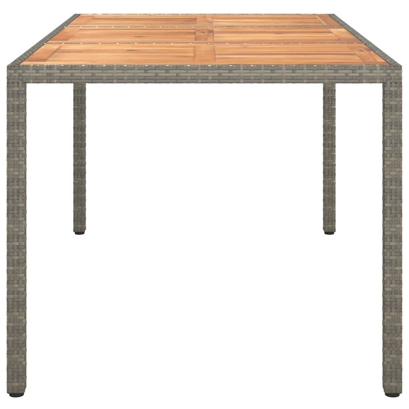 vidaXL Kerti Étkezőasztal Szürke 150 x 90 x 75 cm Poli rattan