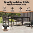 vidaXL Kerti Asztal Barna 190 x 90 x 75 cm polirattan
