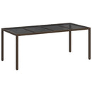 vidaXL Kerti Asztal Barna 190 x 90 x 75 cm polirattan