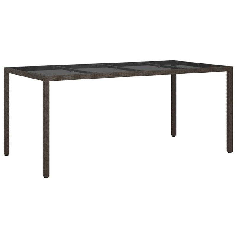 vidaXL Kerti Étkezőasztal Barna 190 x 90 x 75 cm Poli rattan