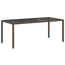 vidaXL Kerti Asztal Barna 190 x 90 x 75 cm polirattan