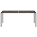 vidaXL Kerti Asztal Barna 190 x 90 x 75 cm polirattan