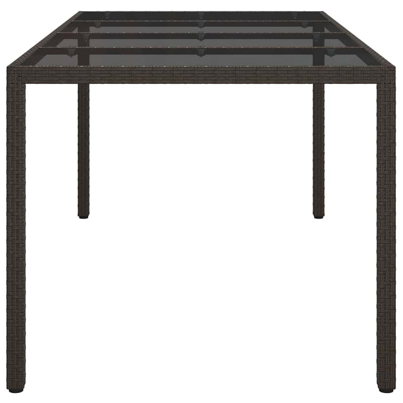 vidaXL Kerti Étkezőasztal Barna 190 x 90 x 75 cm Poli rattan