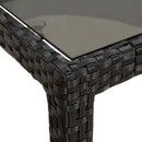 vidaXL Kerti Asztal Fekete 190 x 90 x 75 cm polirattan