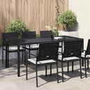 vidaXL Kerti Asztal Fekete 190 x 90 x 75 cm polirattan
