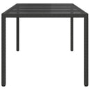 vidaXL Kerti Étkezőasztal Fekete 190 x 90 x 75 cm Poli rattan