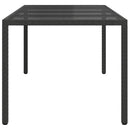 vidaXL Kerti Asztal Fekete 190 x 90 x 75 cm polirattan