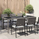 vidaXL Kerti Asztal Szürke 190 x 90 x 75 cm polirattan