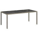 vidaXL Kerti Asztal Szürke 190 x 90 x 75 cm polirattan