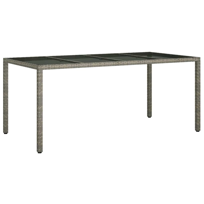 vidaXL Kerti Étkezőasztal Szürke 190 x 90 x 75 cm Poli rattan