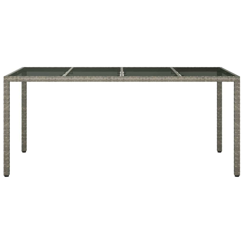 vidaXL Kerti Étkezőasztal Szürke 190 x 90 x 75 cm Poli rattan