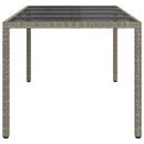 vidaXL Kerti Asztal Szürke 190 x 90 x 75 cm polirattan