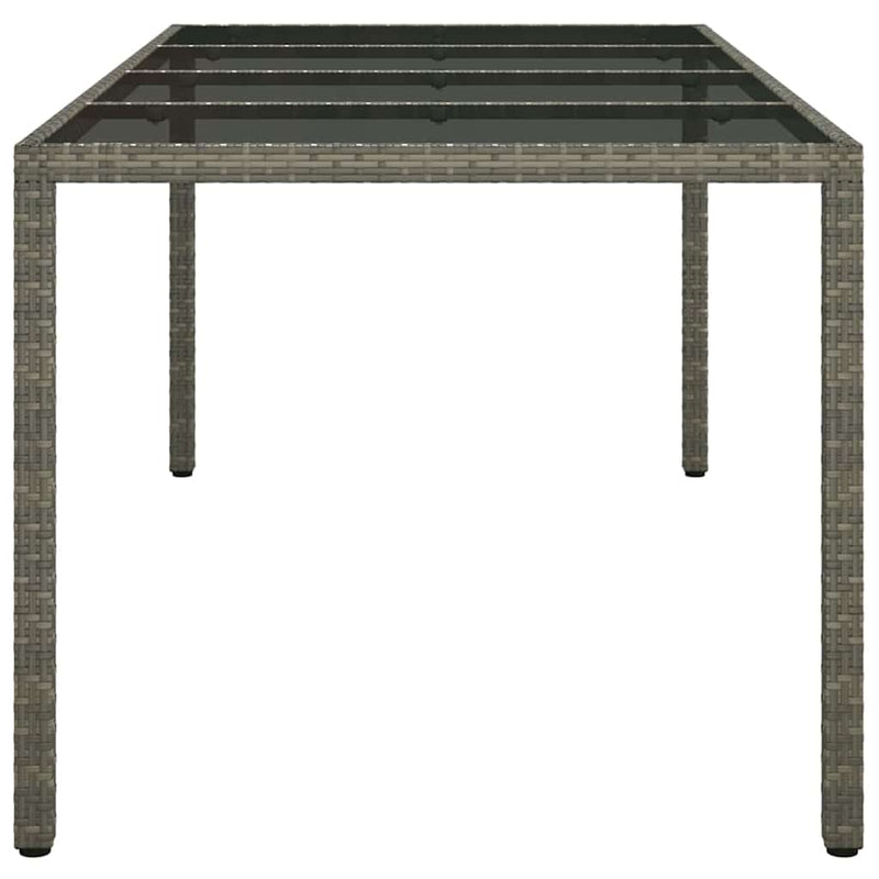 vidaXL Kerti Étkezőasztal Szürke 190 x 90 x 75 cm Poli rattan