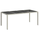 vidaXL Kerti Asztal Fehér 190 x 90 x 75 cm polirattan