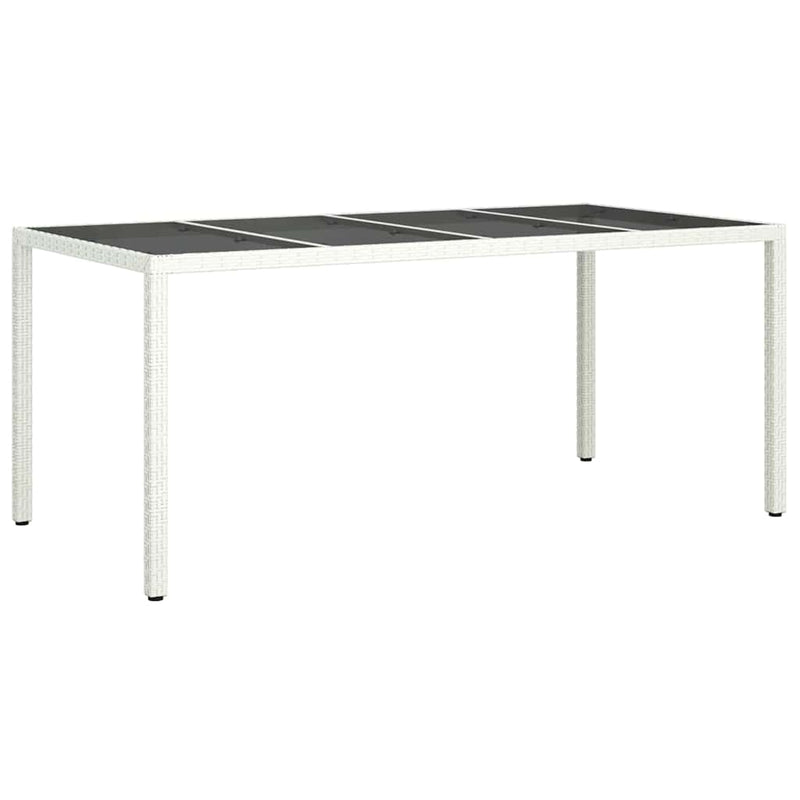 vidaXL Kerti Étkezőasztal Fehér 190 x 90 x 75 cm Poli rattan