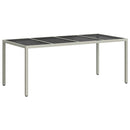 vidaXL Kerti Asztal Fehér 190 x 90 x 75 cm polirattan