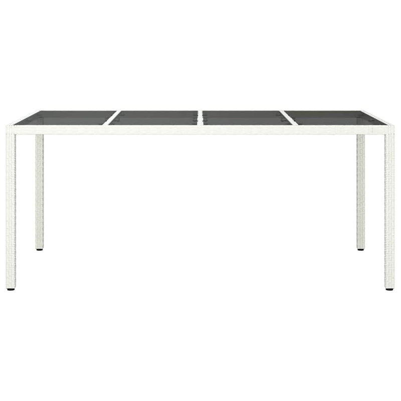 vidaXL Kerti Étkezőasztal Fehér 190 x 90 x 75 cm Poli rattan