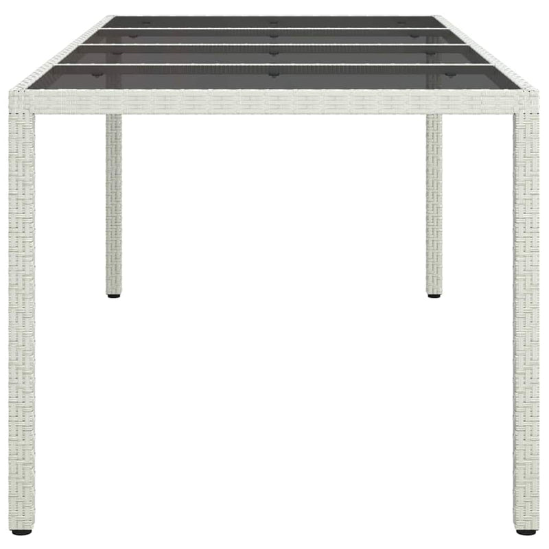 vidaXL Kerti Étkezőasztal Fehér 190 x 90 x 75 cm Poli rattan