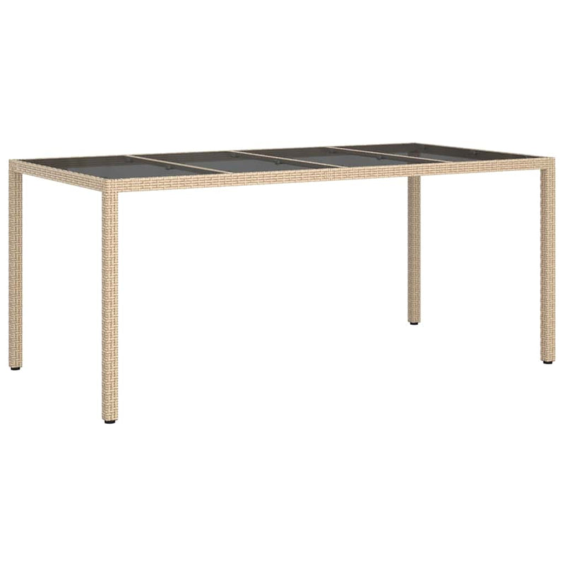 vidaXL Kerti Étkezőasztal Bézs 190 x 90 x 75 cm Poli rattan