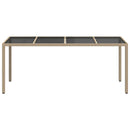 vidaXL Kerti Étkezőasztal Bézs 190 x 90 x 75 cm Poli rattan