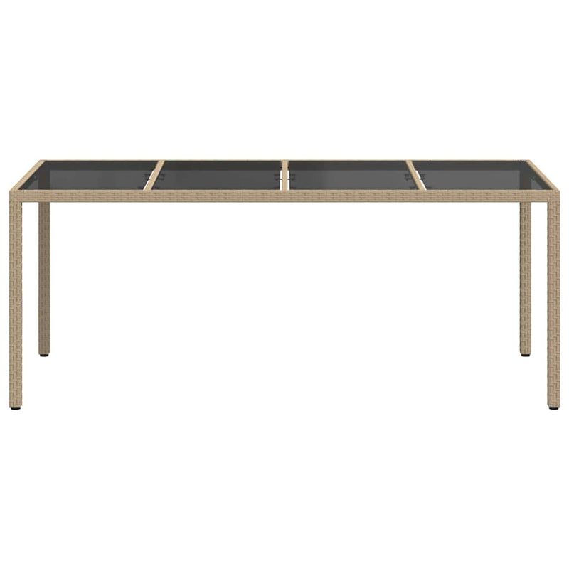 vidaXL Kerti Étkezőasztal Bézs 190 x 90 x 75 cm Poli rattan