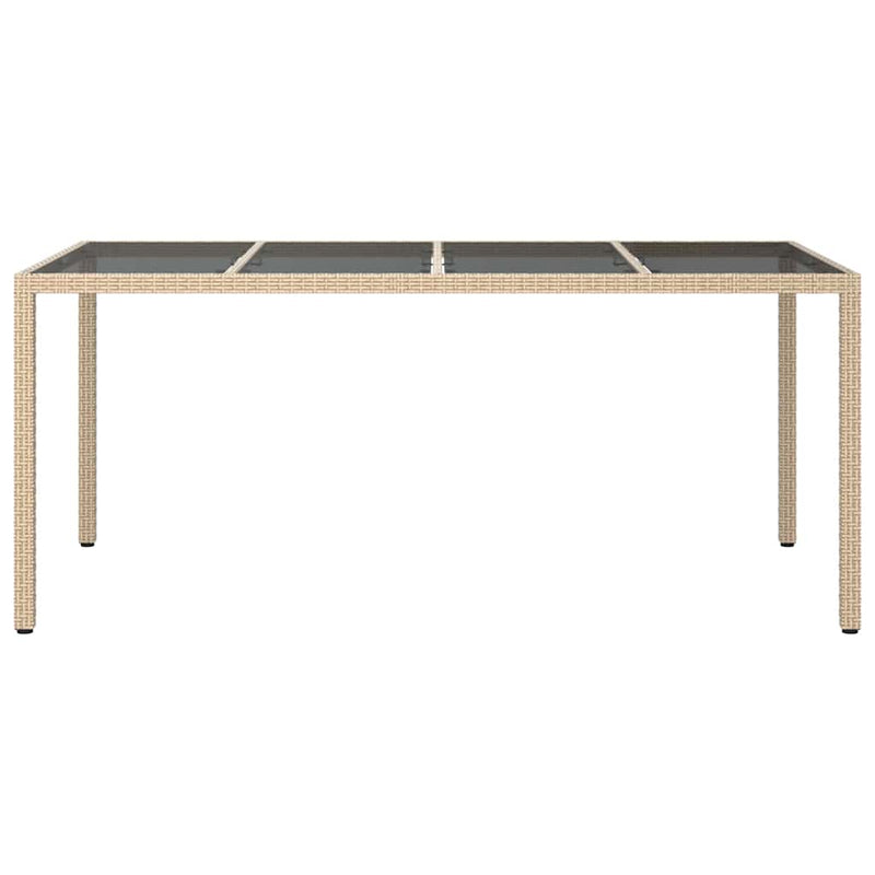 vidaXL Kerti Étkezőasztal Bézs 190 x 90 x 75 cm Poli rattan