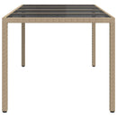 vidaXL Kerti Étkezőasztal Bézs 190 x 90 x 75 cm Poli rattan
