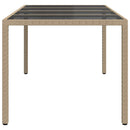 vidaXL Kerti Asztal Bézs 190 x 90 x 75 cm polirattan