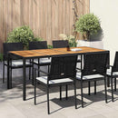 vidaXL Kerti Asztal Fekete 190 x 90 x 75 cm polirattan