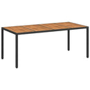 vidaXL Kerti Asztal Fekete 190 x 90 x 75 cm polirattan