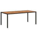 vidaXL Kerti Asztal Fekete 190 x 90 x 75 cm polirattan