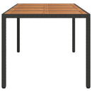 vidaXL Kerti Asztal Fekete 190 x 90 x 75 cm polirattan