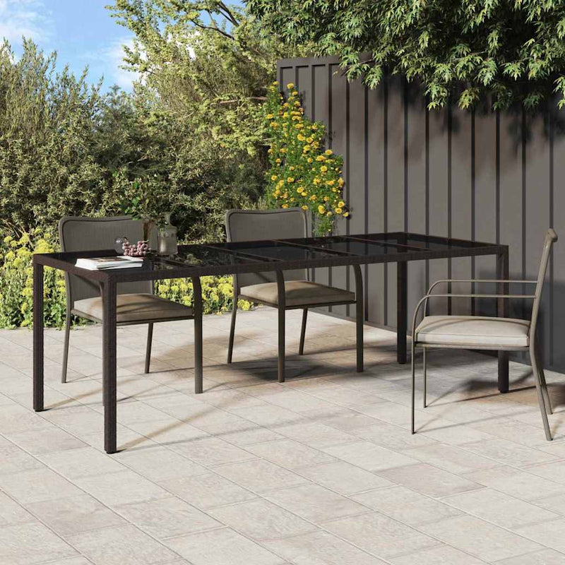 vidaXL Kerti Étkezőasztal Barna 250 x 100 x 75 cm Poli rattan