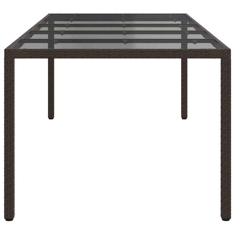 vidaXL Kerti Étkezőasztal Barna 250 x 100 x 75 cm Poli rattan