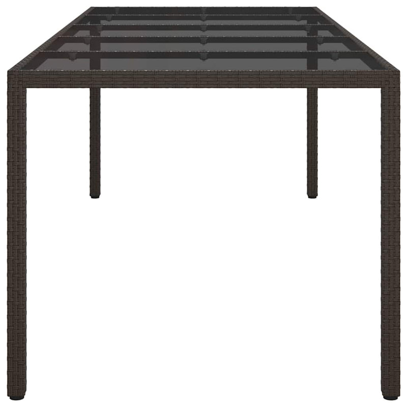 vidaXL Kerti Étkezőasztal Barna 250 x 100 x 75 cm Poli rattan