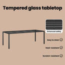 vidaXL Kerti Asztal Tiszta fekete 250 x 100 x 75 cm polirattan