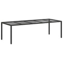 vidaXL Kerti Asztal Tiszta fekete 250 x 100 x 75 cm polirattan