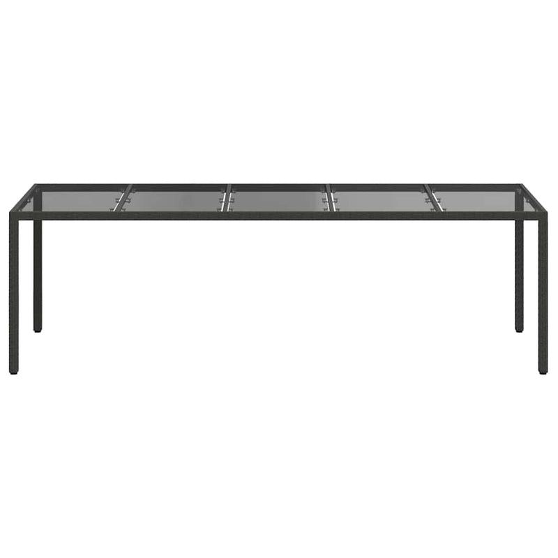 vidaXL Kerti Étkezőasztal Tiszta fekete. 250 x 100 x 75 cm Poli rattan